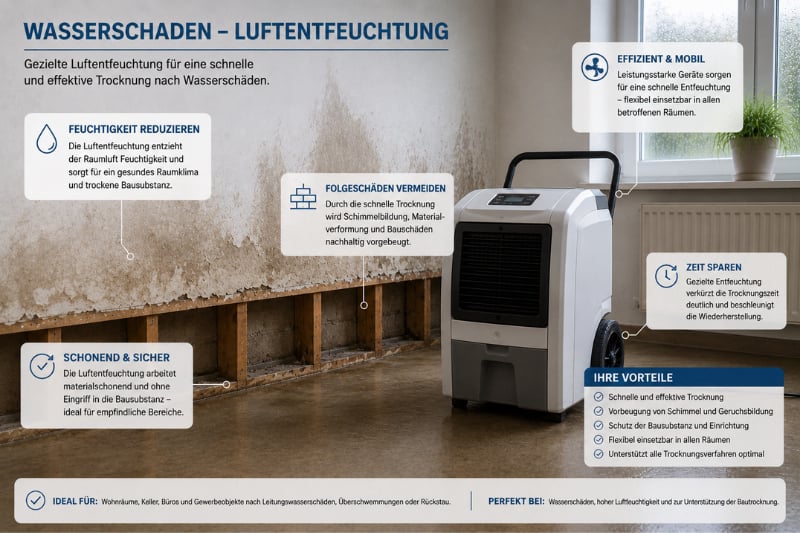 Enttek bietet schnelle Hilfe beim Wasserschaden - Luftentfeuchtung in Bad Sachsa, Bad Lauterberg, Osterode, Nordhausen, dem Eichsfeld und im Harz